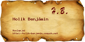 Holik Benjámin névjegykártya